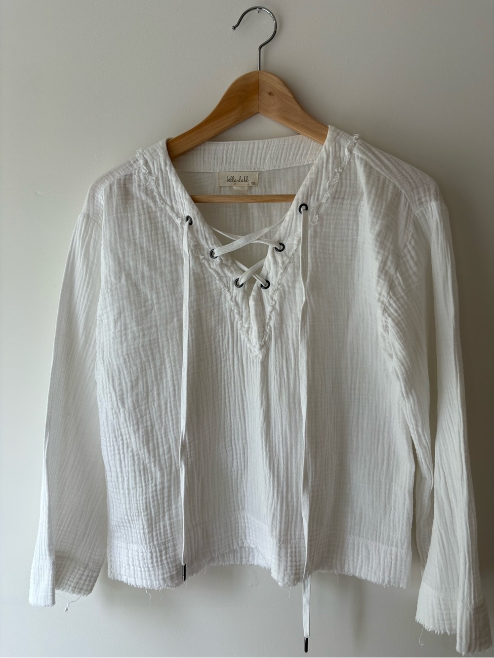 Cute tie front summer top. Great as a swim cover-up or as a shirt.